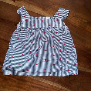 Carter's Blue and White Striped Dress with Red Accents